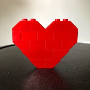Classic Dee & Ricky Lego Heart Pin